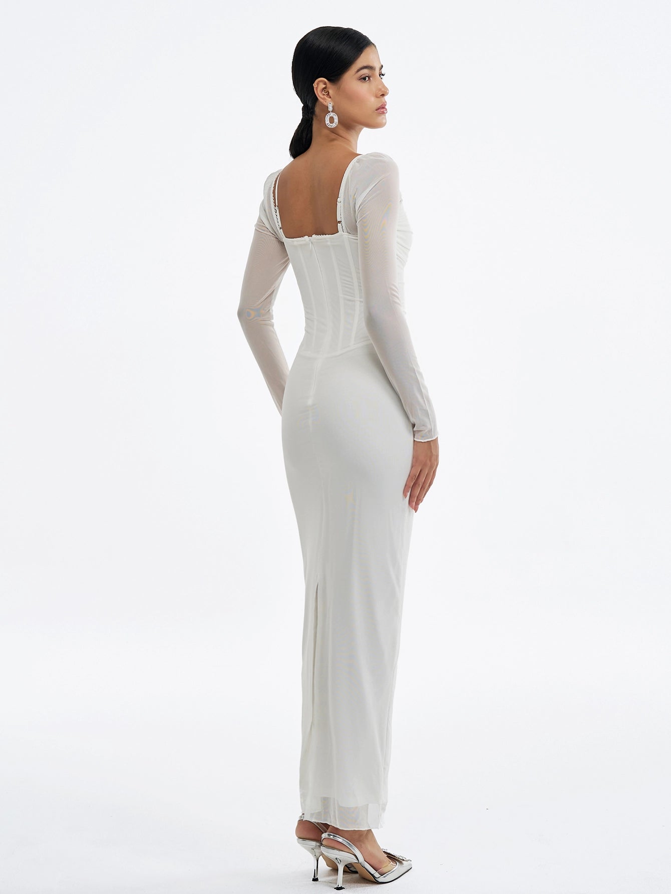 Elegant  Long-Sleeve Gown