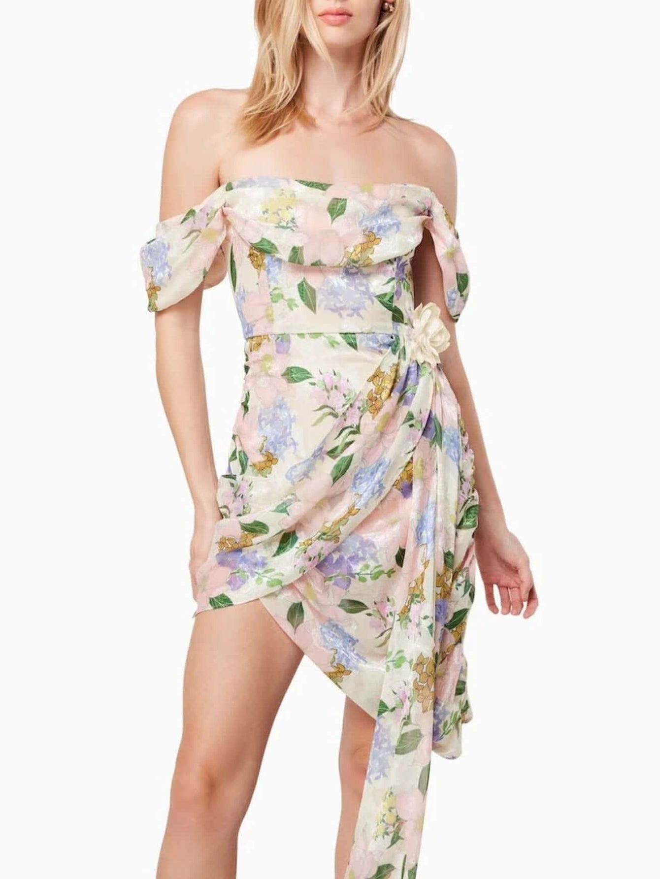 Floral Off-the-Shoulder Evening Wear