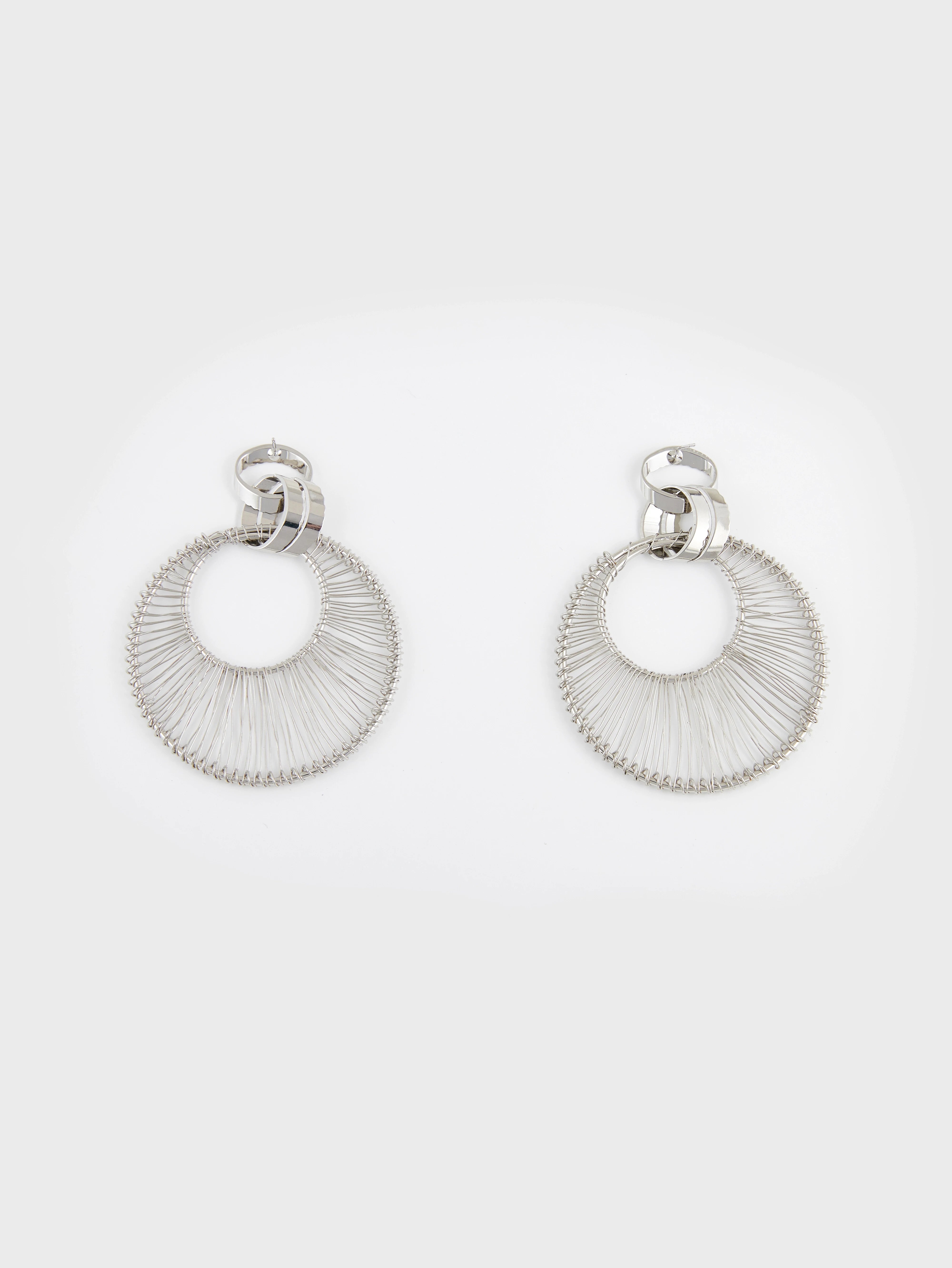 Exaggerated Metal Hollow Circle Earrings