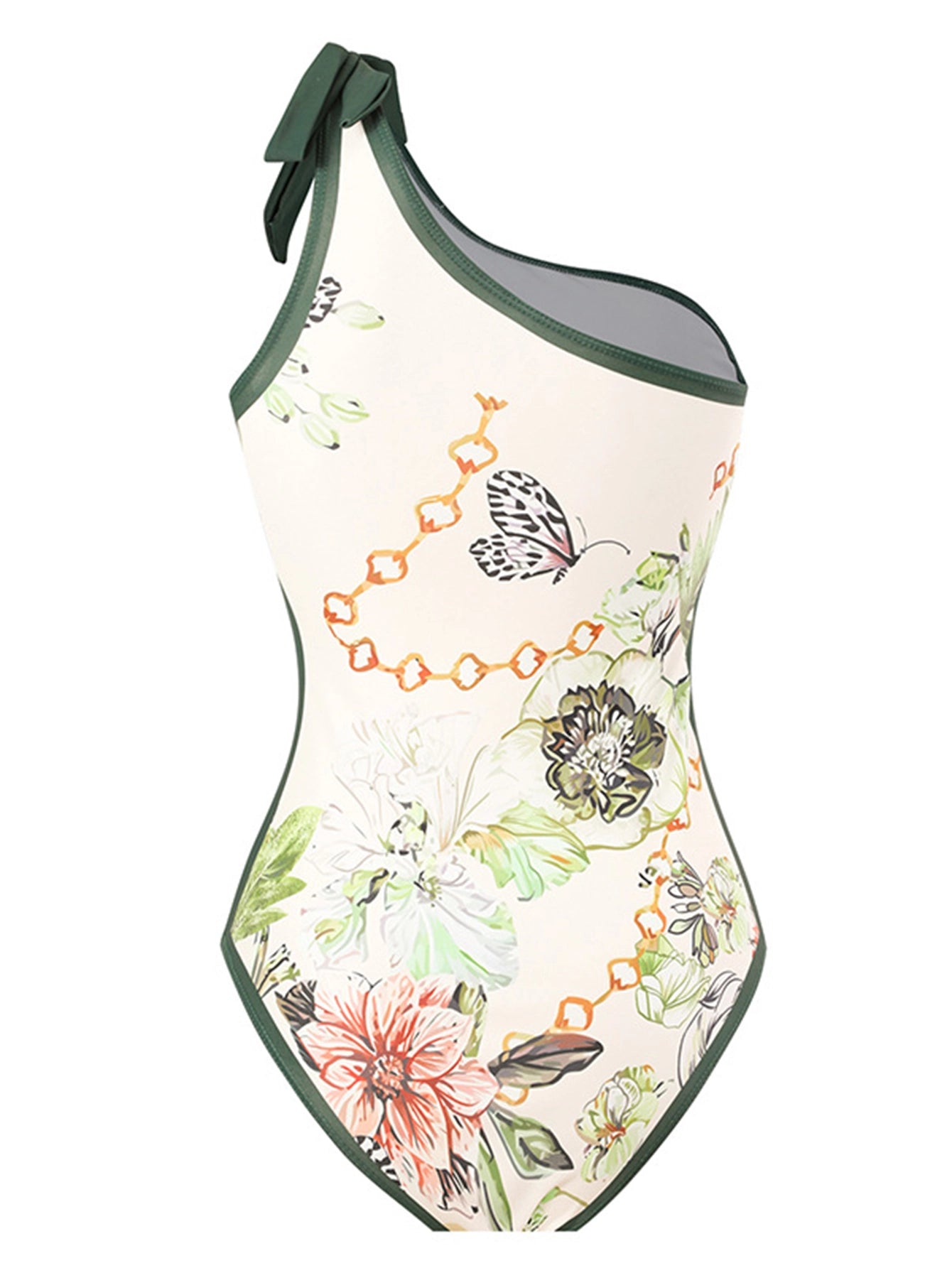 Botanical Print Halter Swimsuit