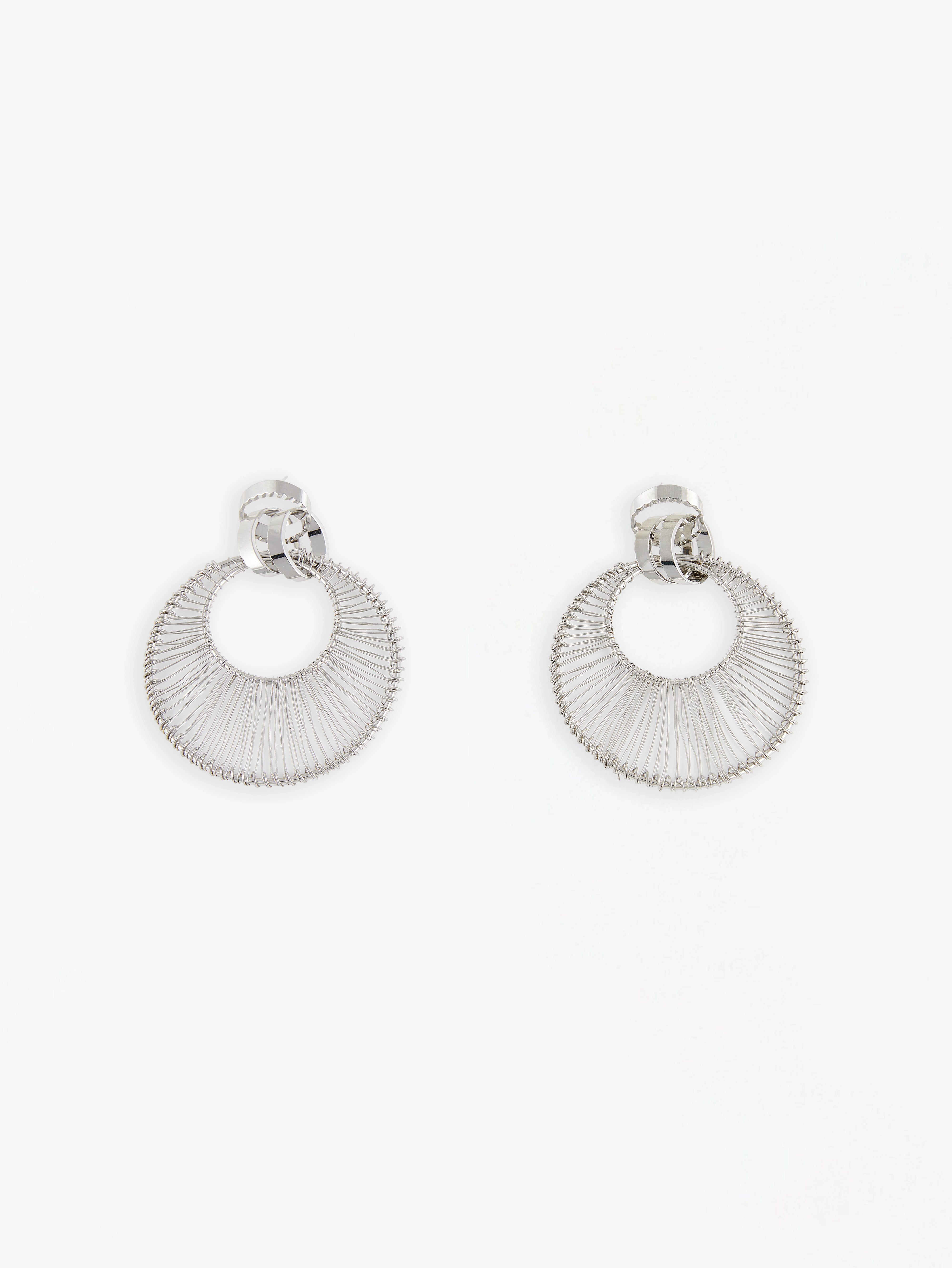 Exaggerated Metal Hollow Circle Earrings