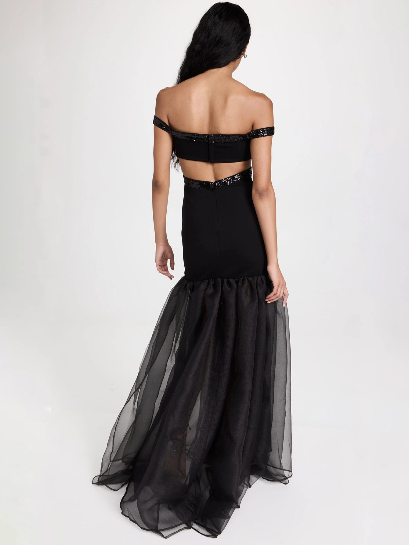 Off-Shoulder Gown with Beading