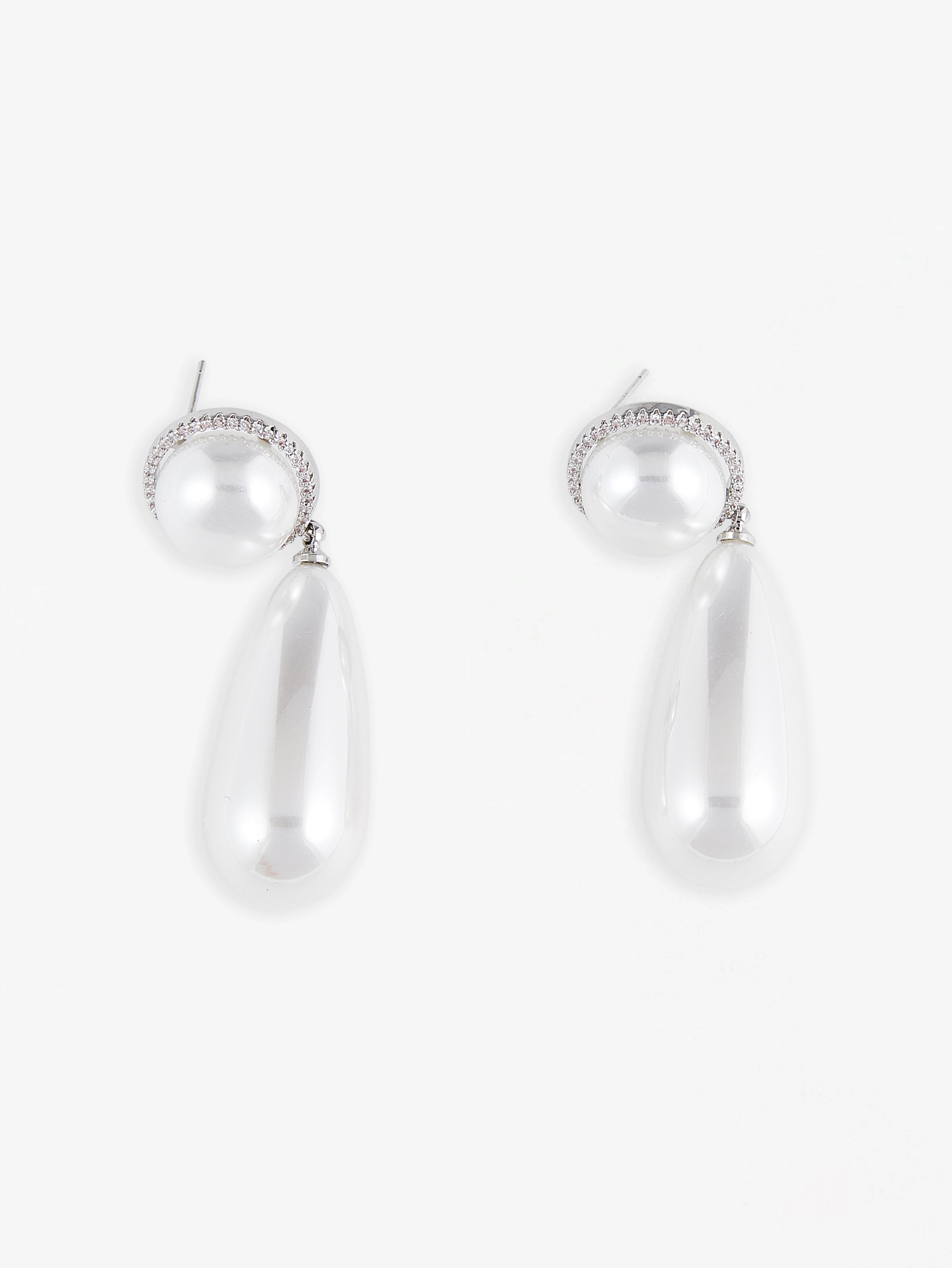 Elegant Pearl and Crystal Drop Earrings