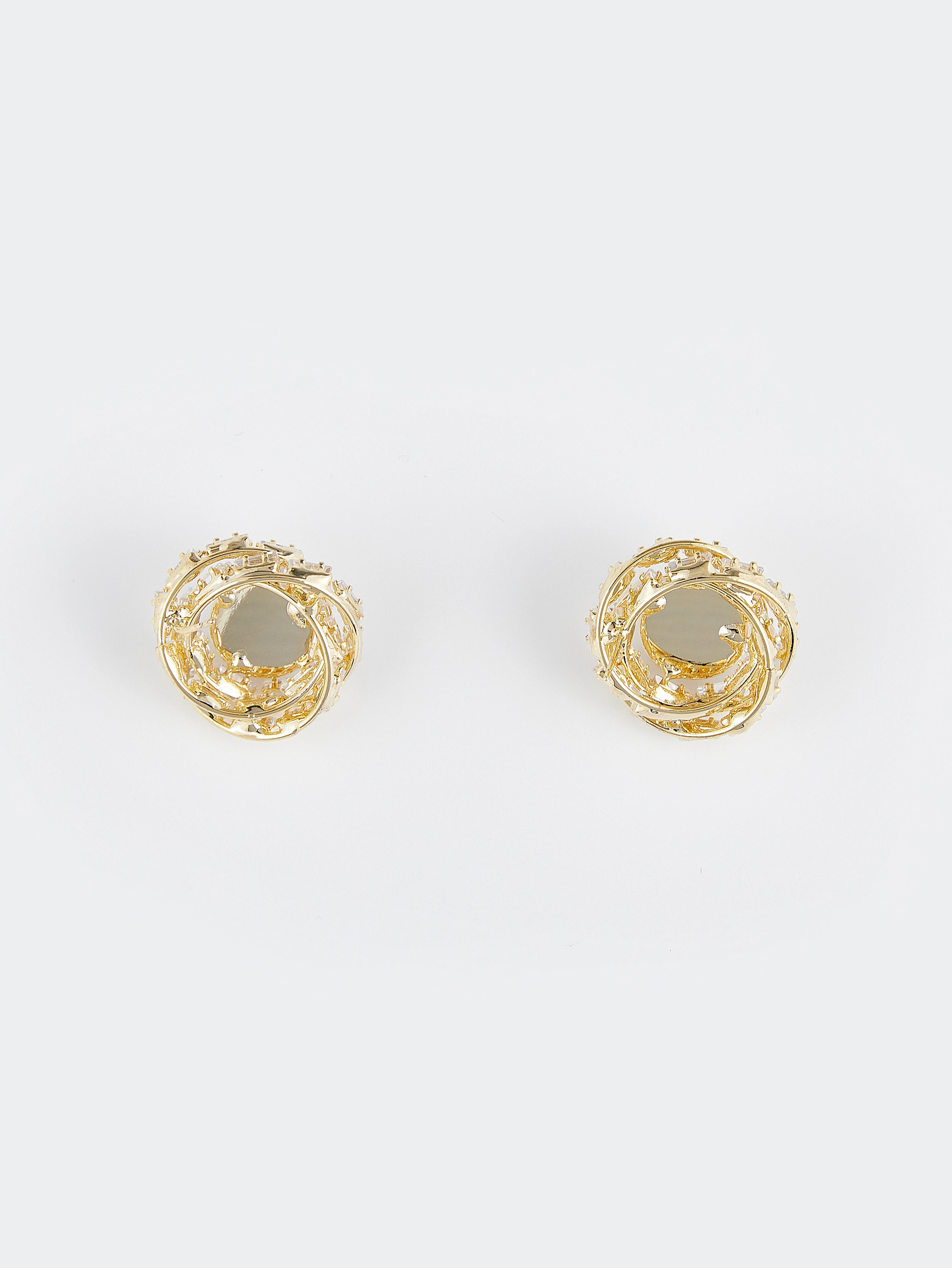 Luxurious Gold Tone Swirl Earrings