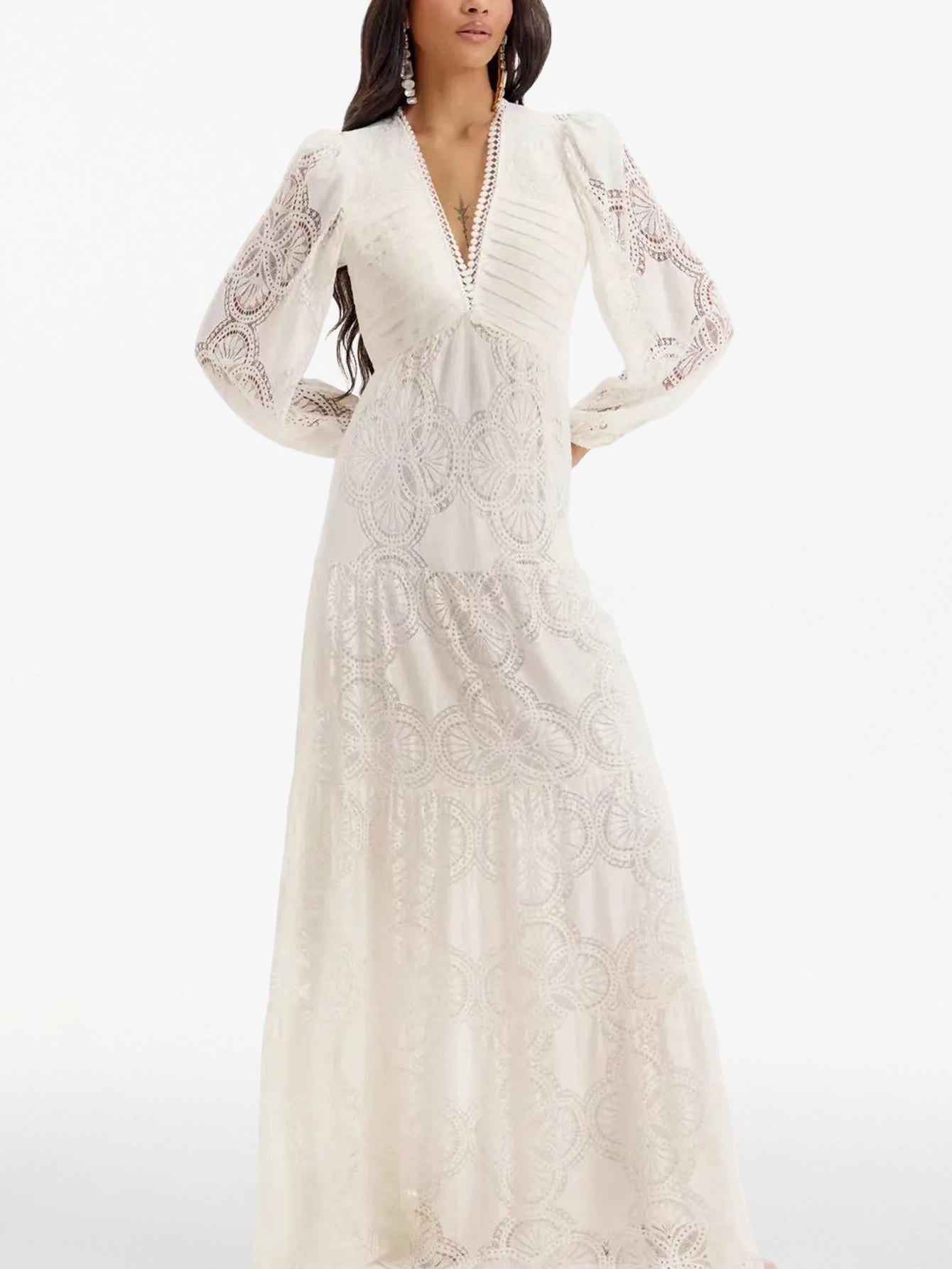 Luxe Lace Embellished Maxi Dress