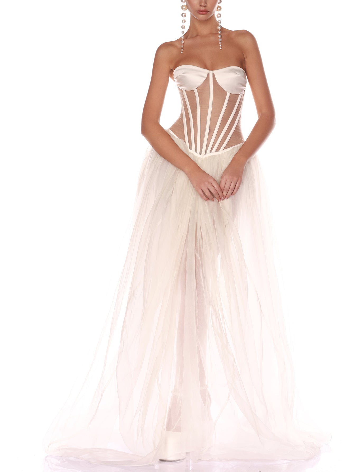 Corset Gown with Tulle Skirt