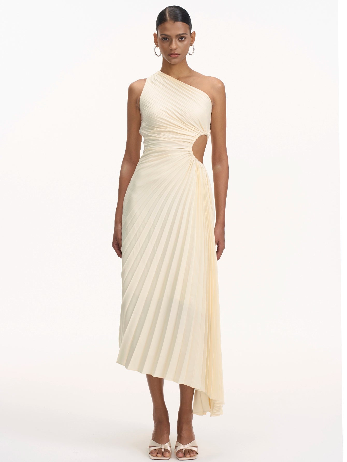 Elegant One Shoulder Pleated Gown