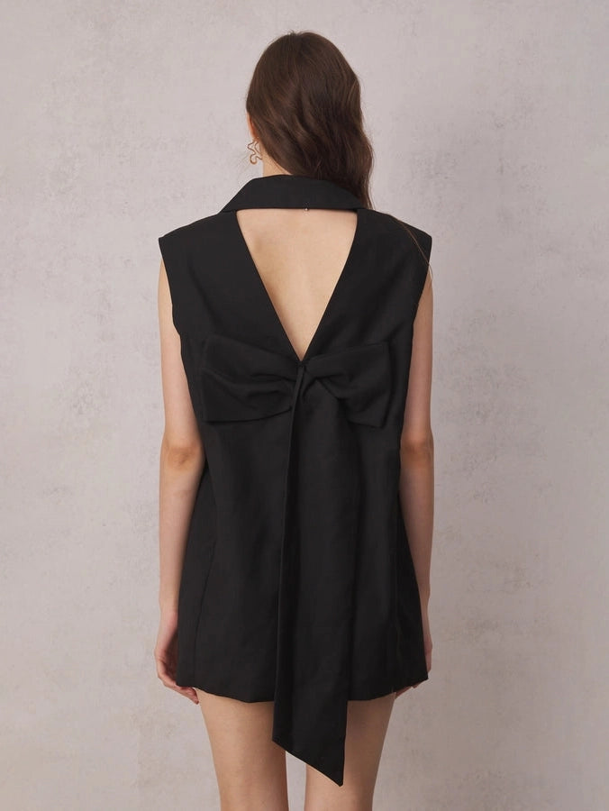 Chic Double-Breasted Vest Dress