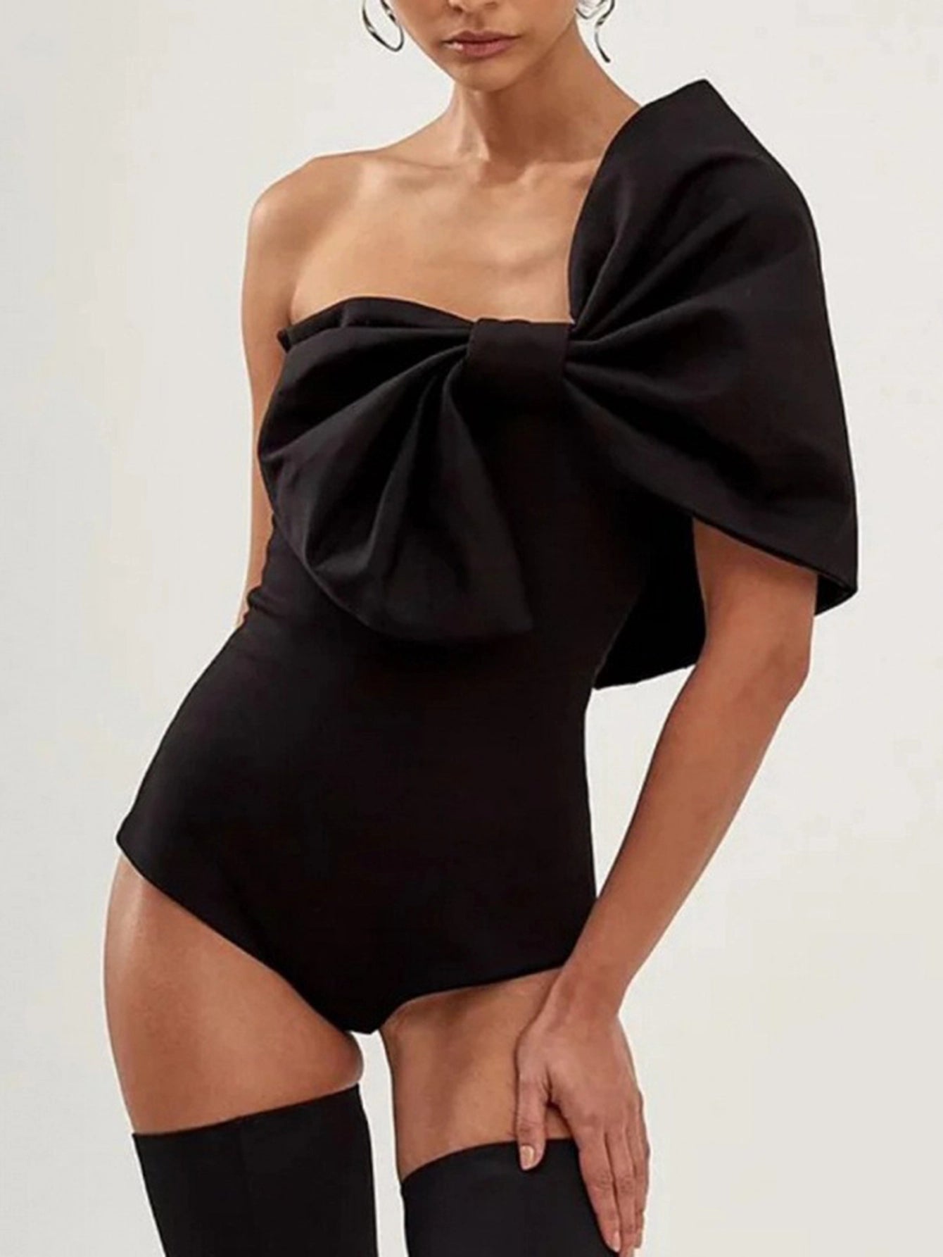 Chic Off-Shoulder Bow Swimsuit