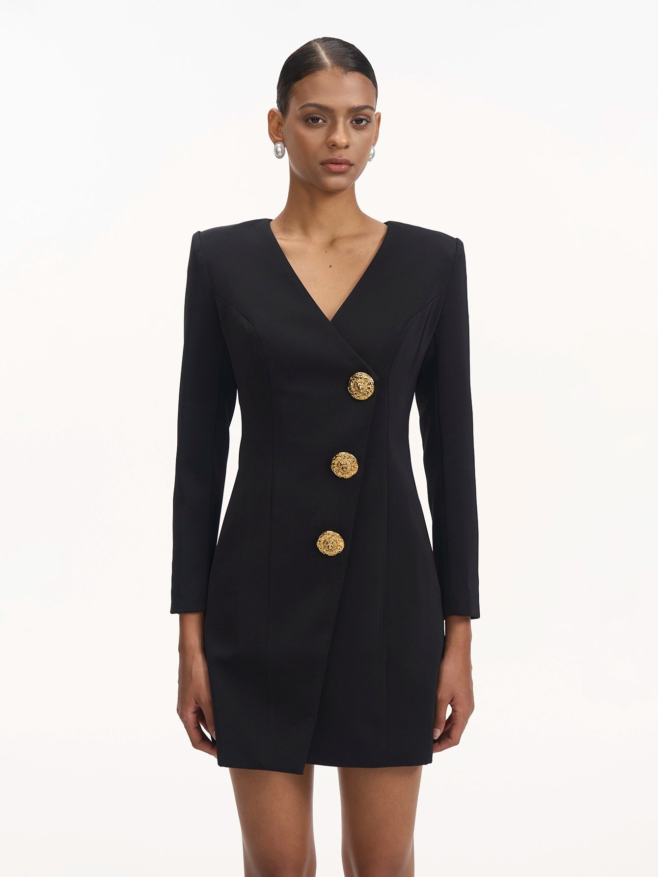 Blazer Dress with Gold Buttons