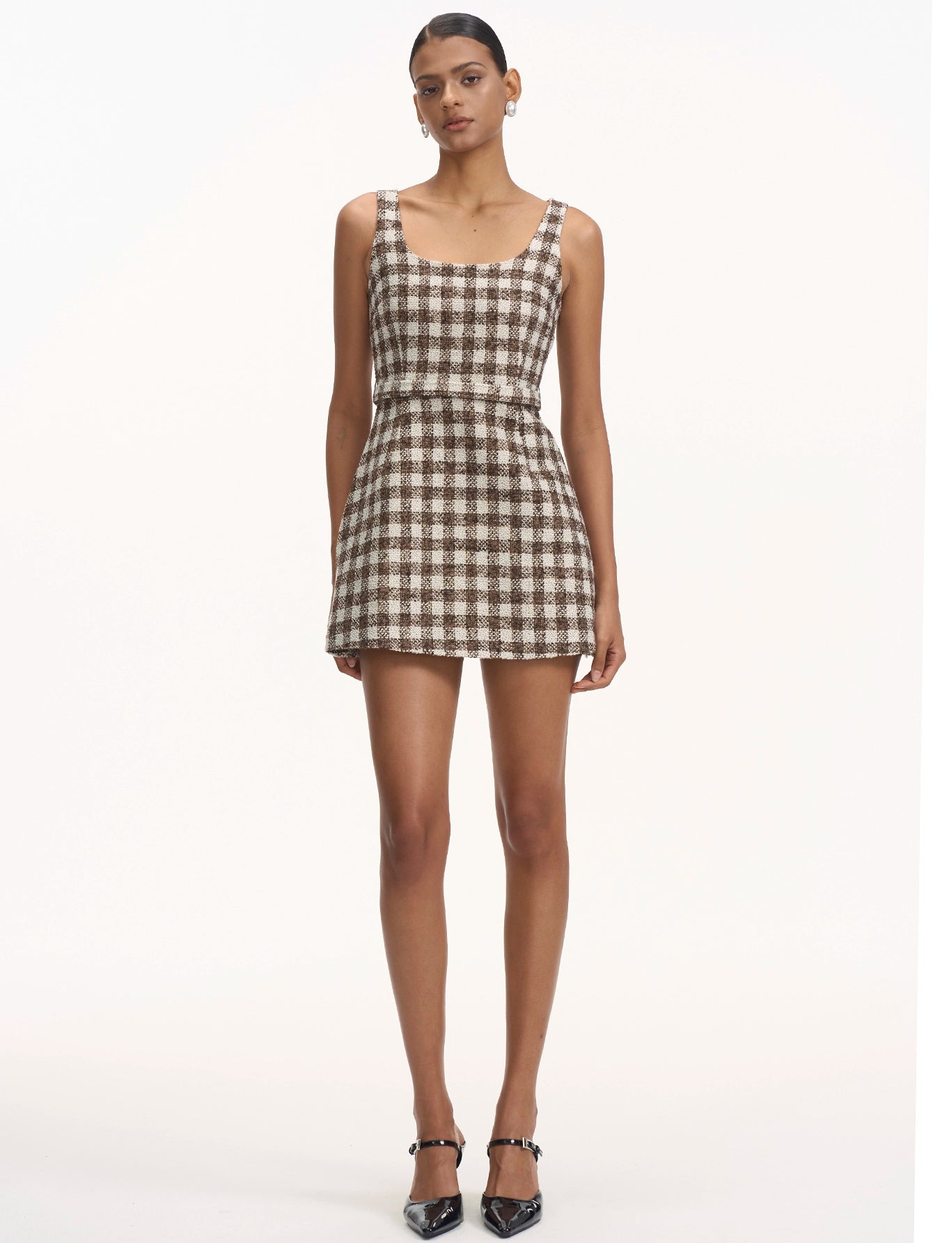 Sleeveless Check Mini Dress