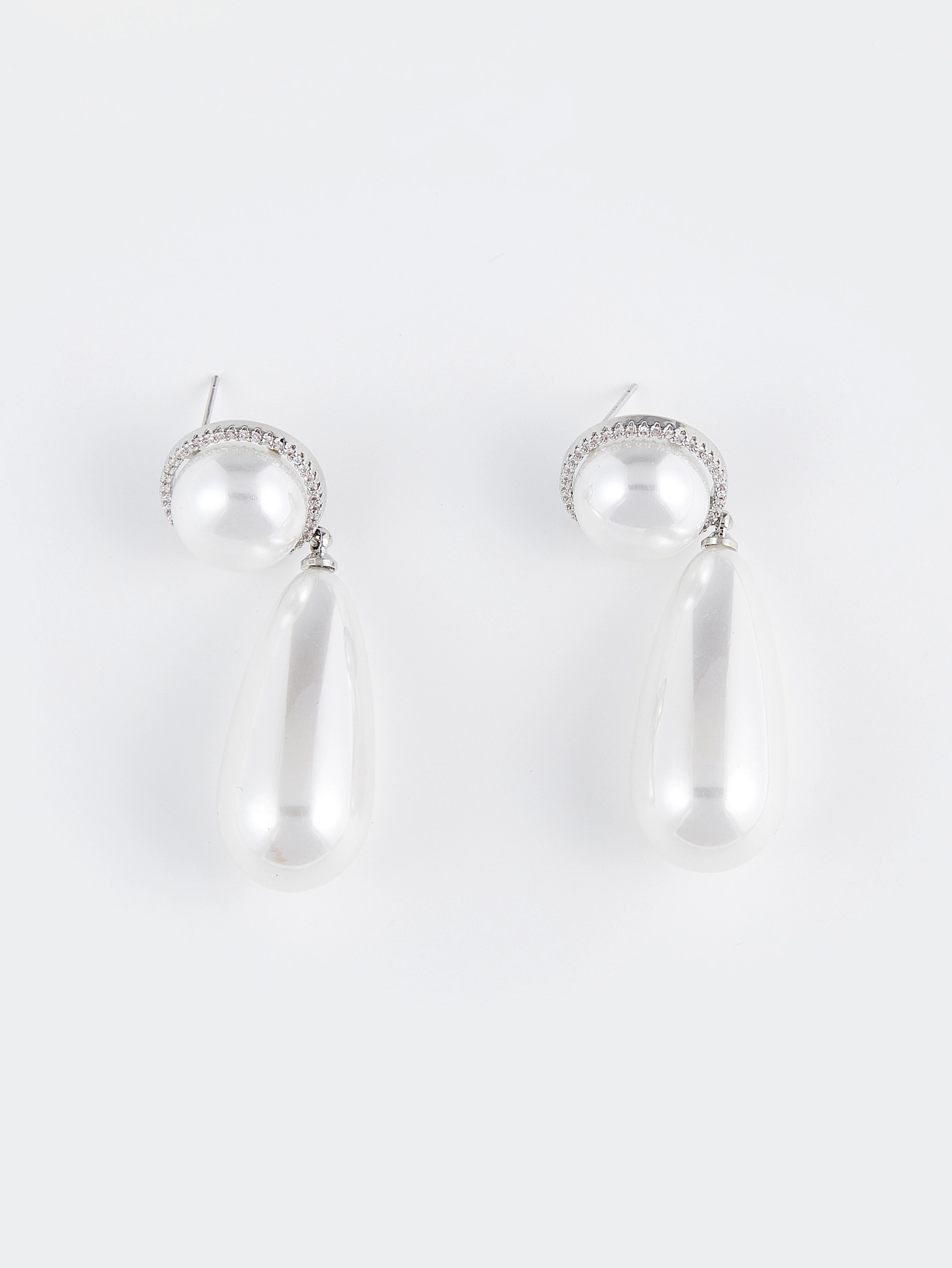 Elegant Pearl and Crystal Drop Earrings