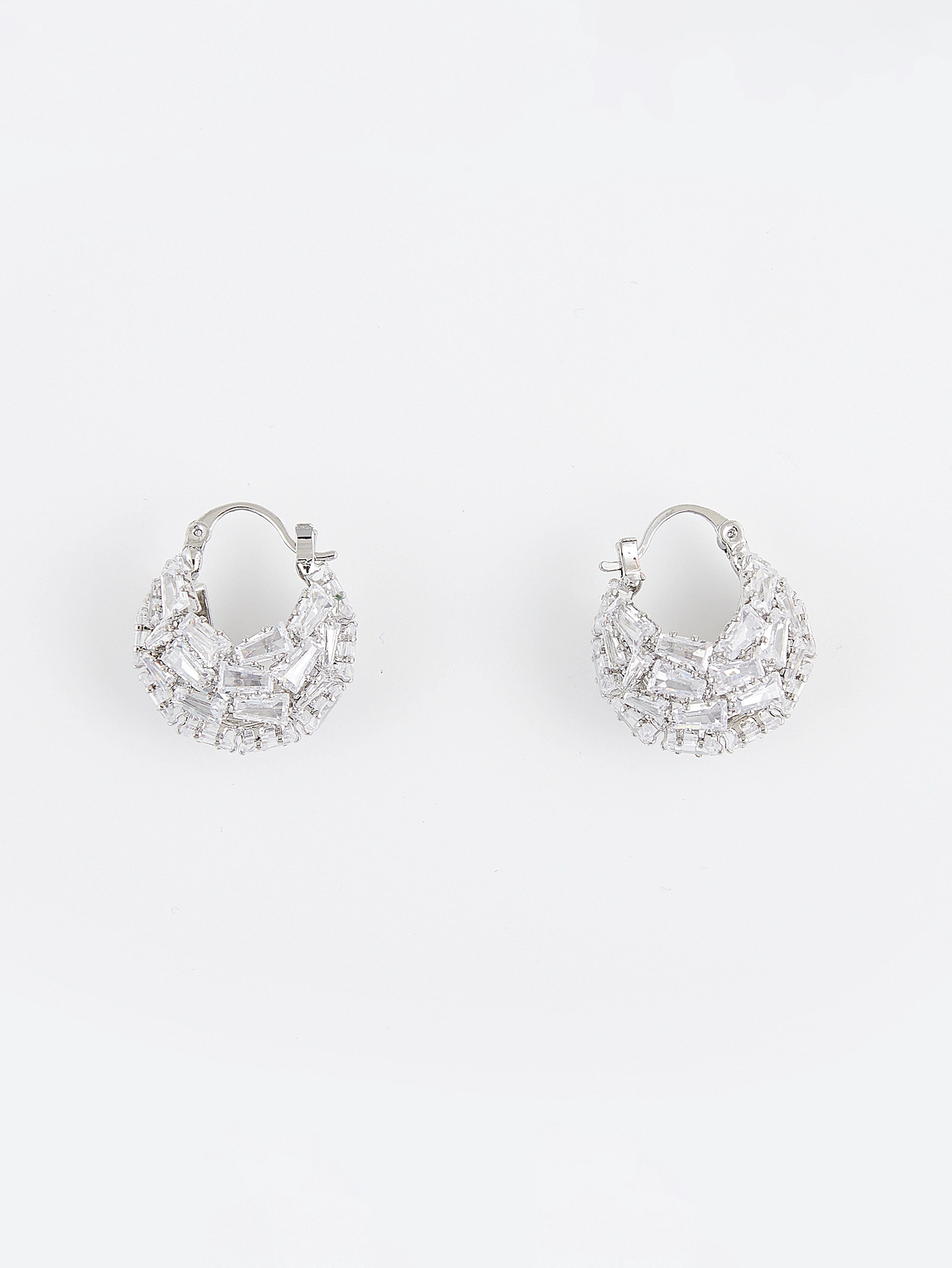 Radiant Crystal Pave Hoop Earrings