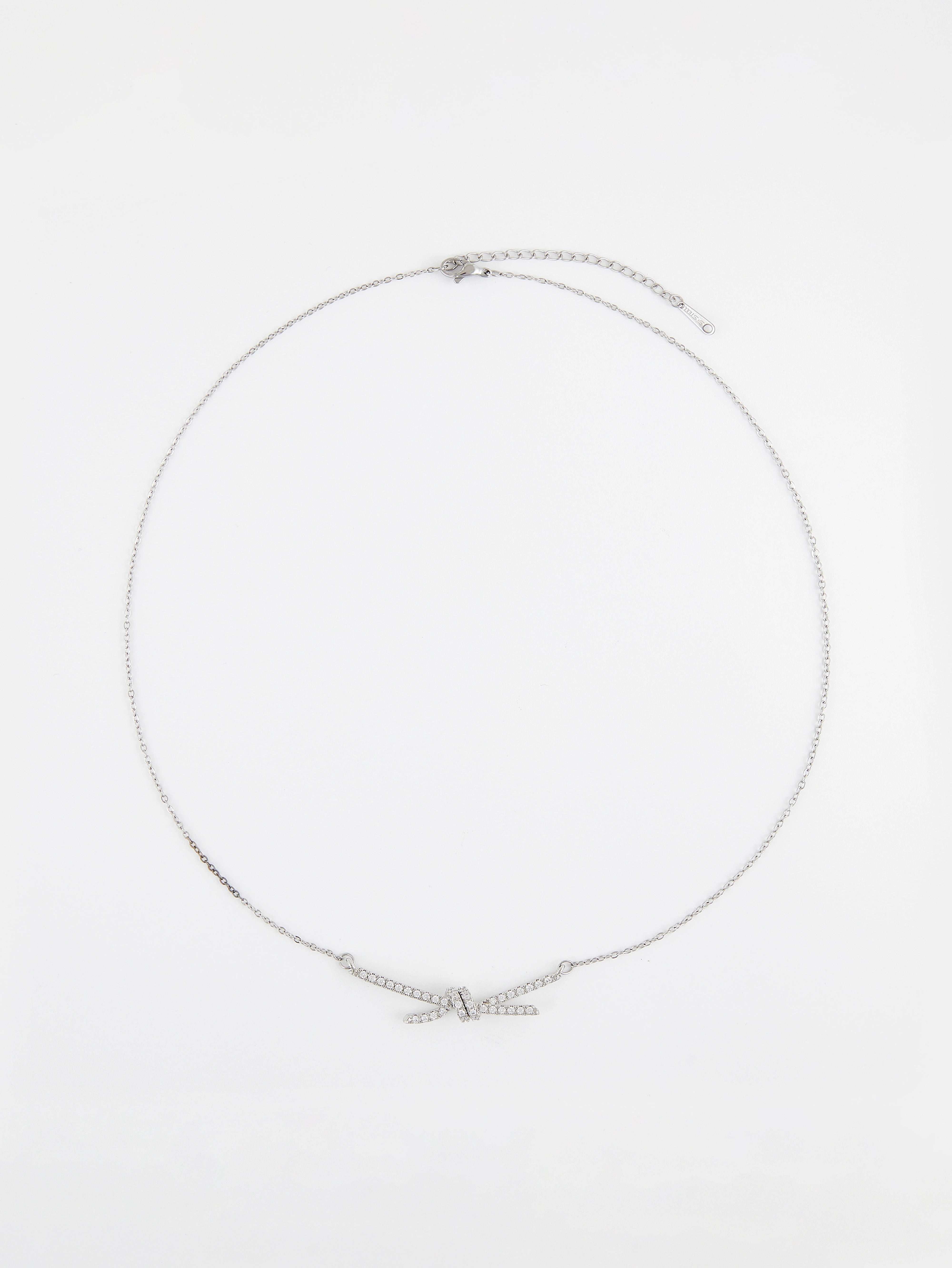 Bowknot Clavicle Silver Necklace