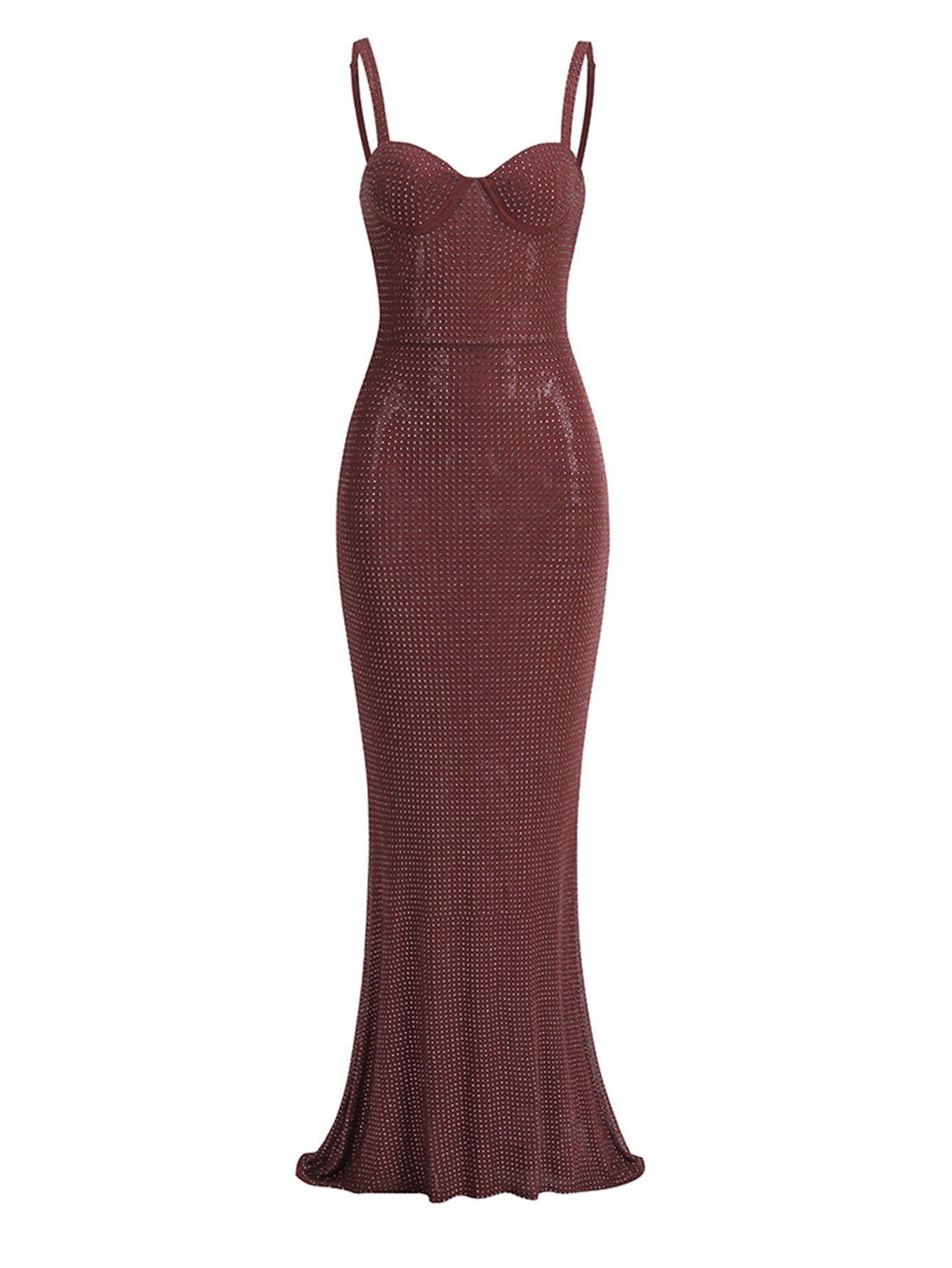 Rhinestone Bodycon Maxi Dress