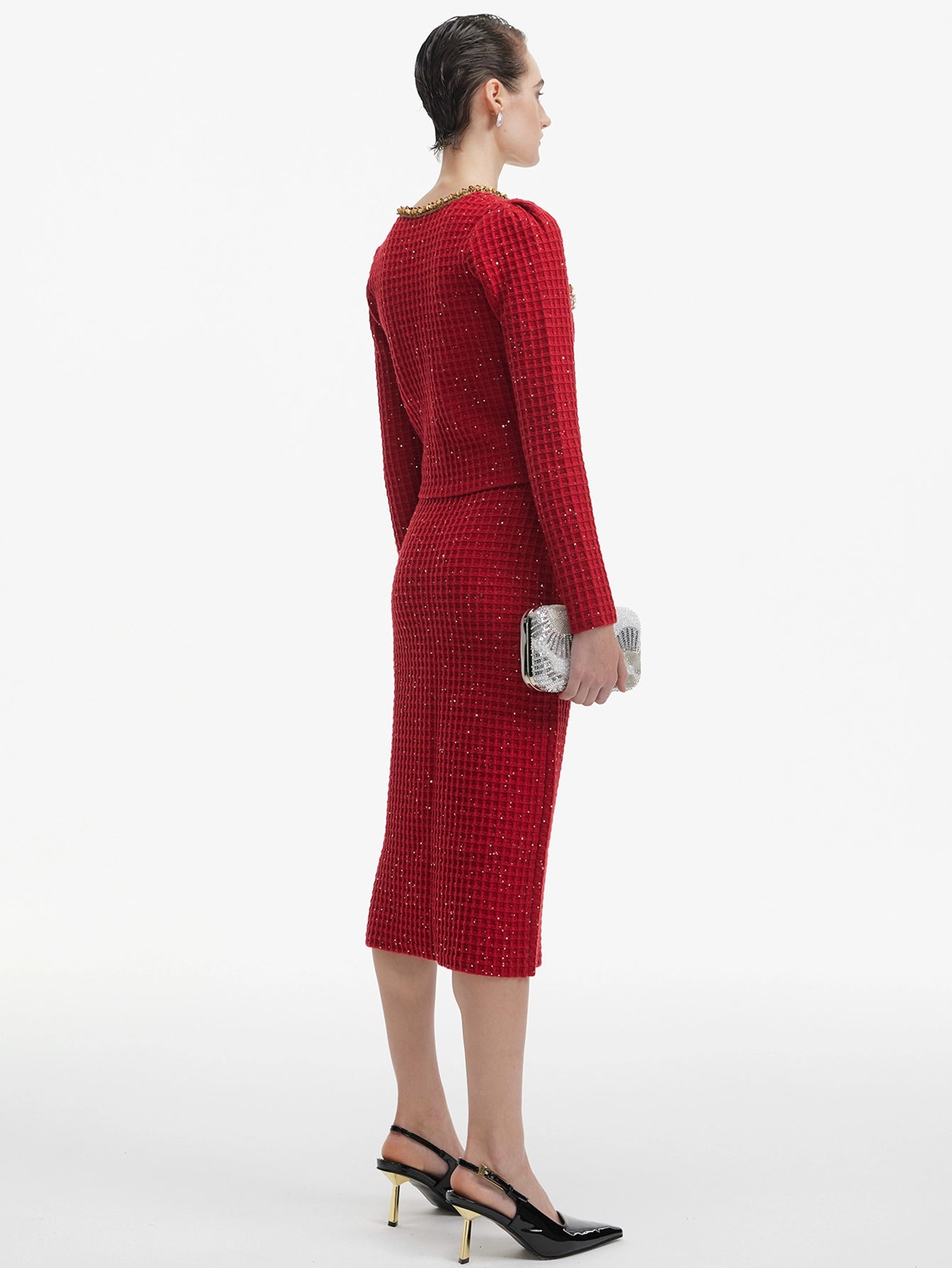 Luxurious Tweed Jacket & Skirt Ensemble