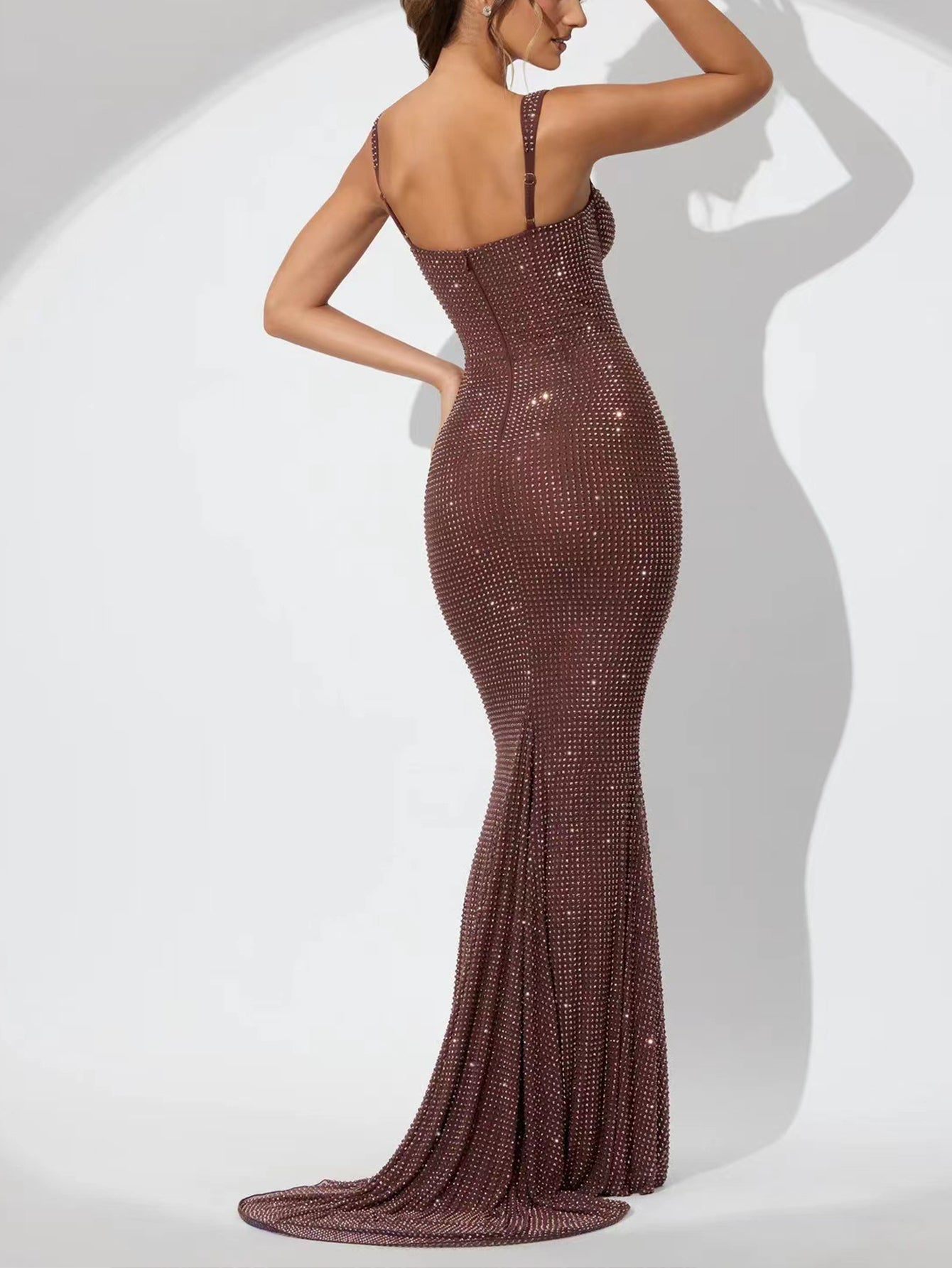 Rhinestone Bodycon Maxi Dress