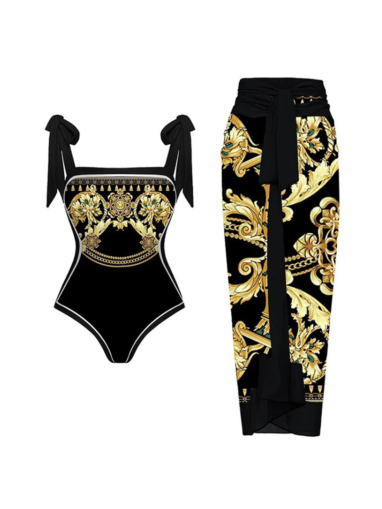 Regal Baroque Swimwear Two-Piece Set