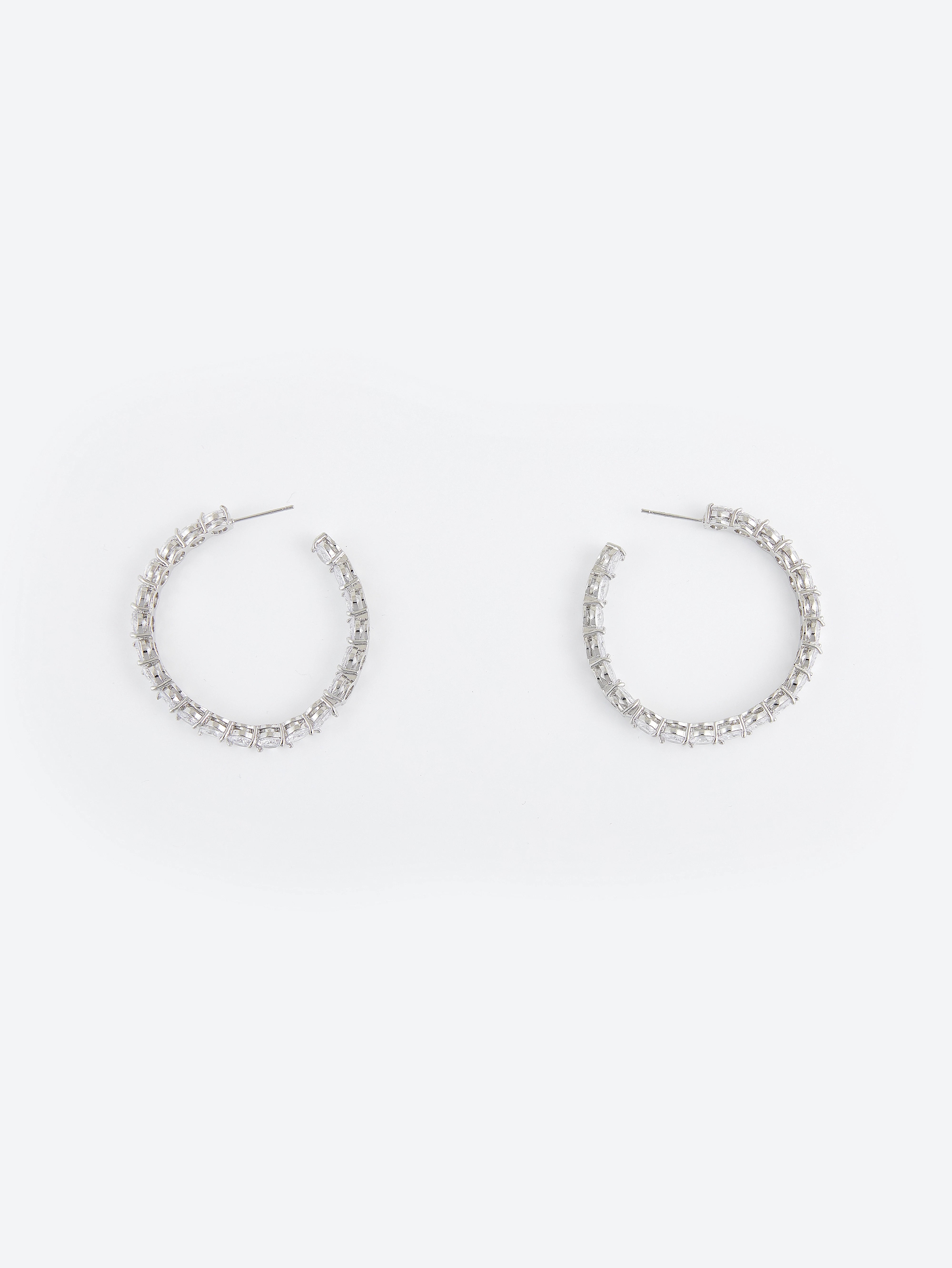 Glimmering Hoop Earrings with Crystals