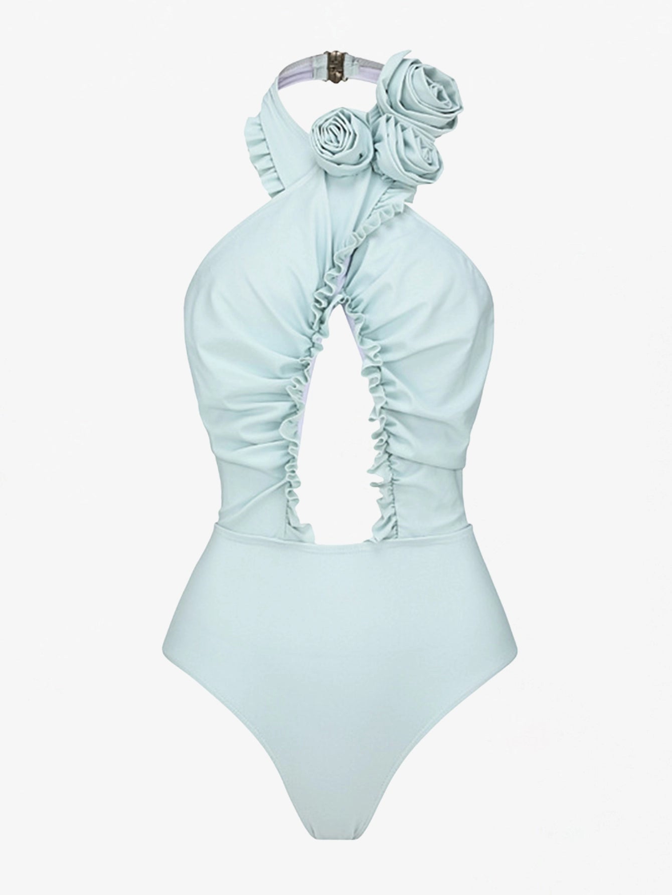 Elegant Mint Floral Swimsuit