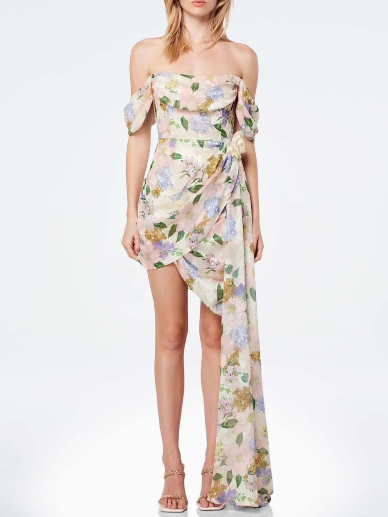 Floral Off-the-Shoulder Evening Wear