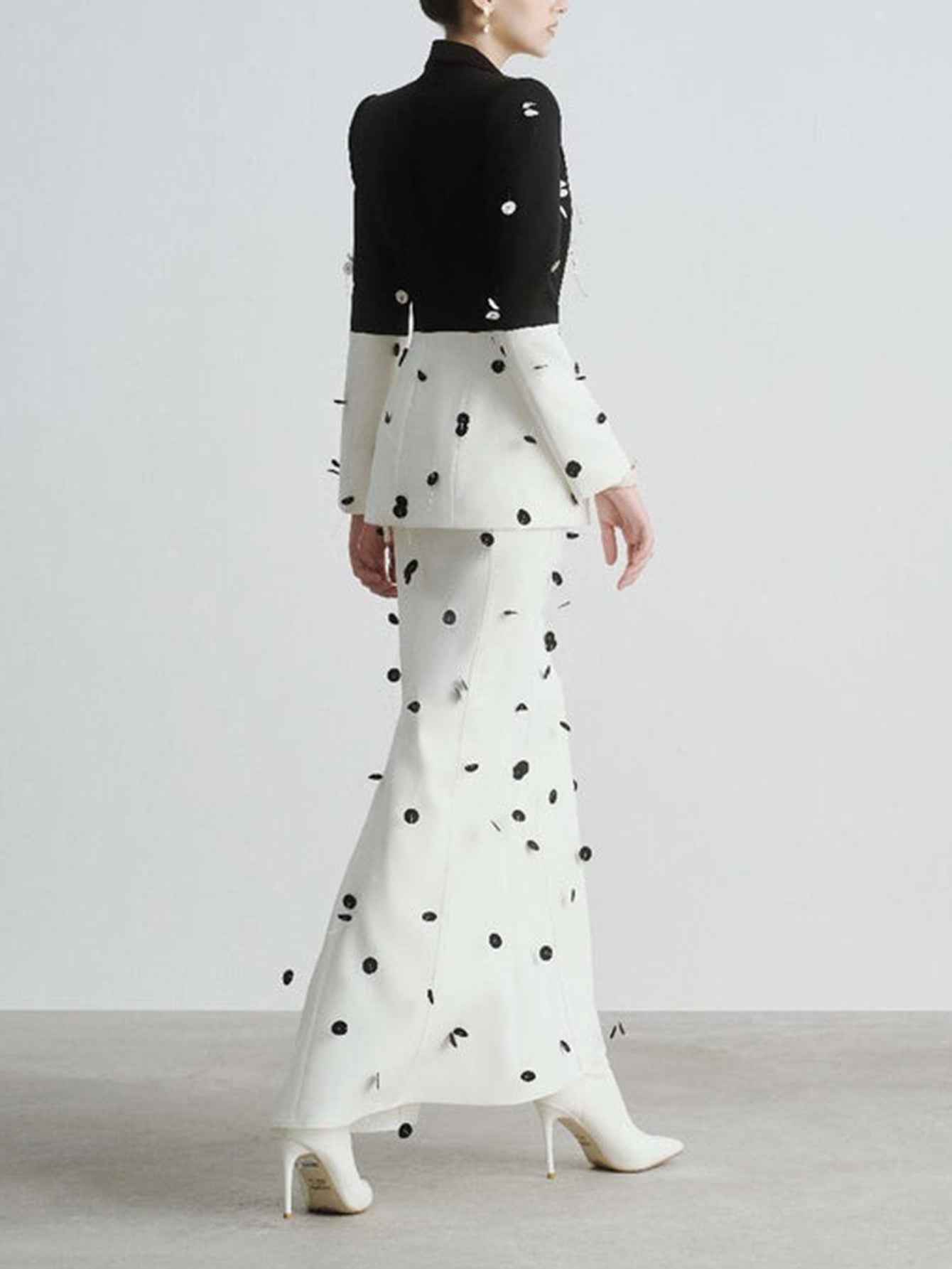 Polka Dot Blazer Skirt Suit