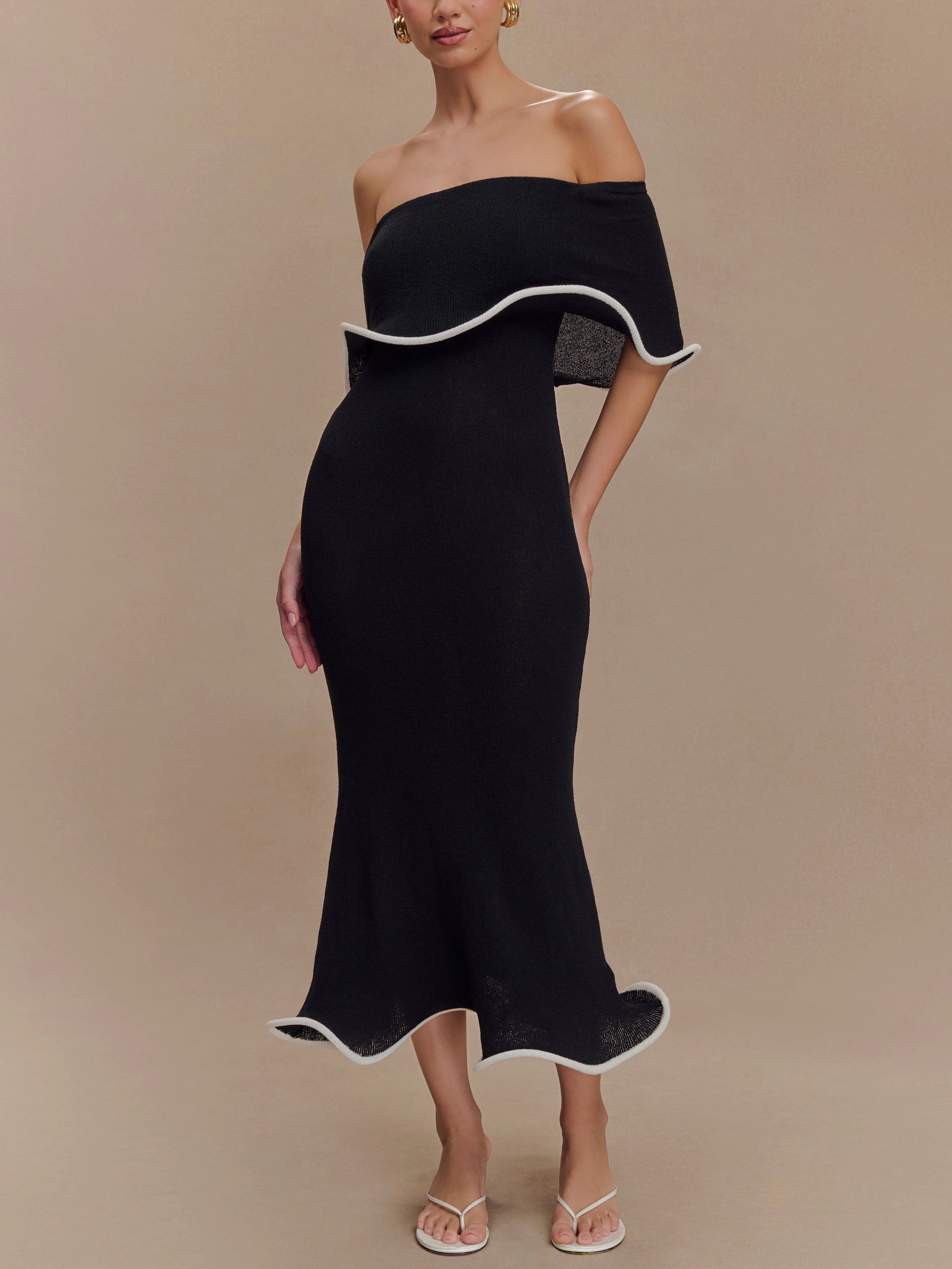 Stylish Off-Shoulder Midi Dress