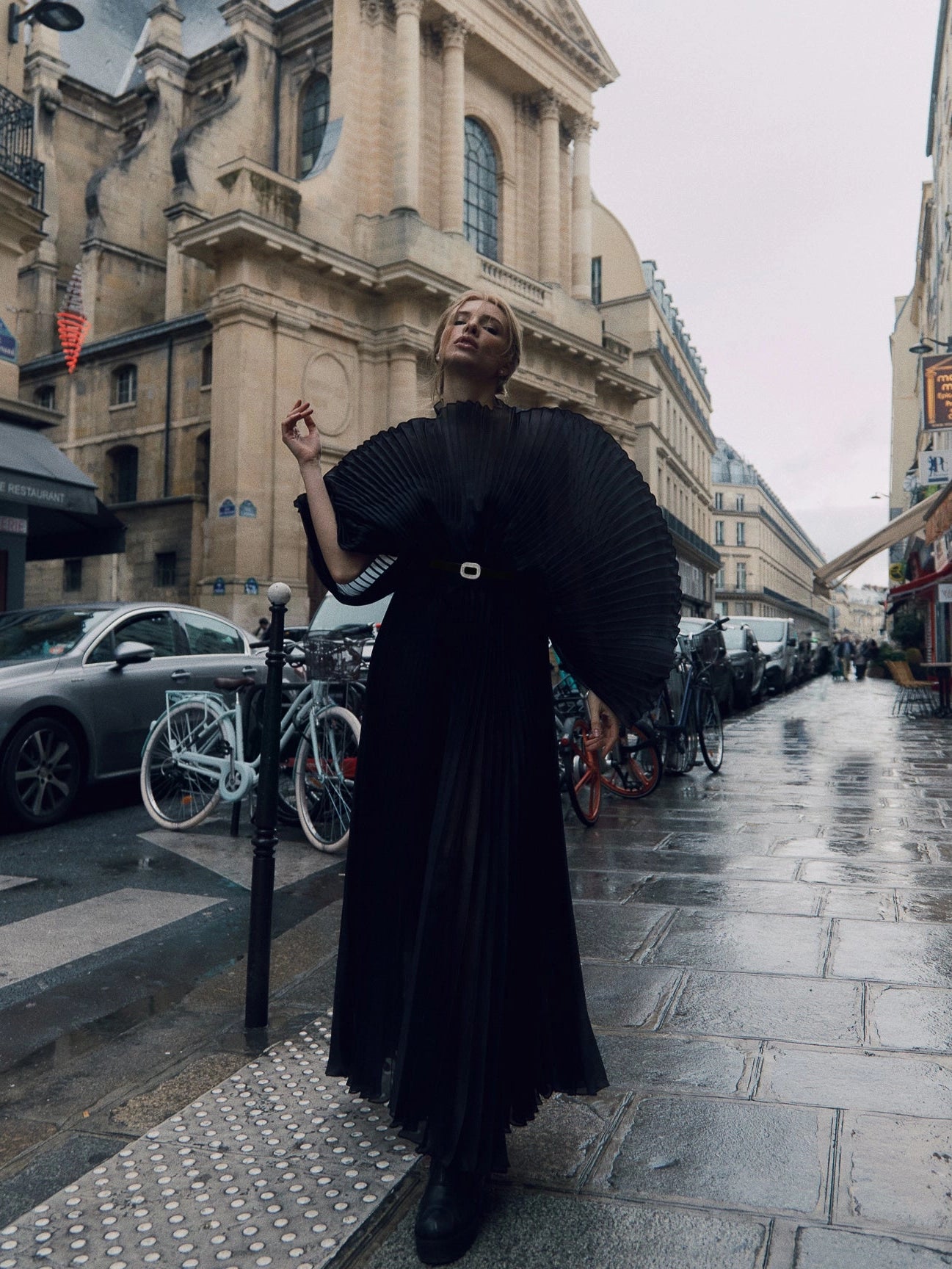 Exquisite Pleated Ruffle Gown