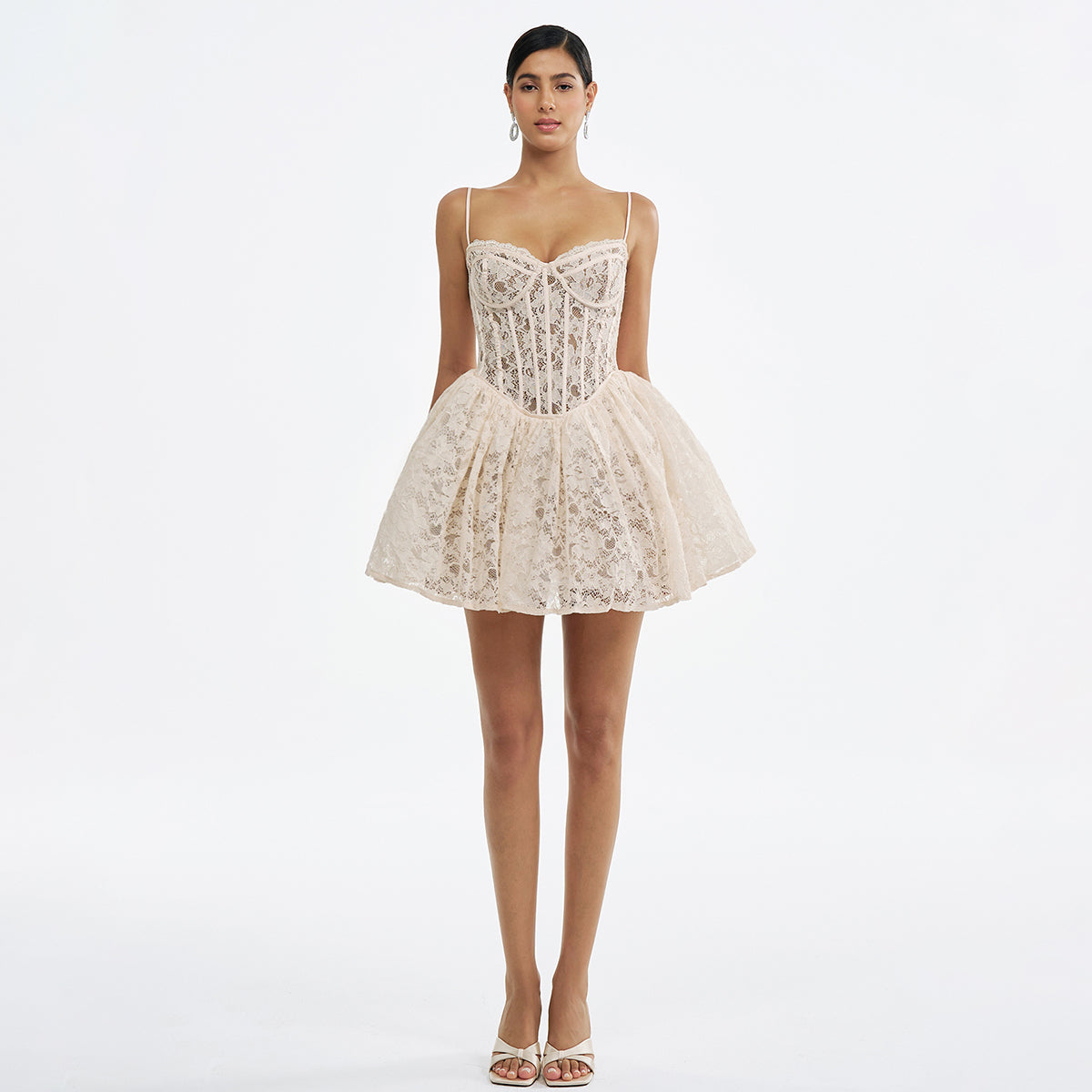 Romantic Lace Corset Mini Dress