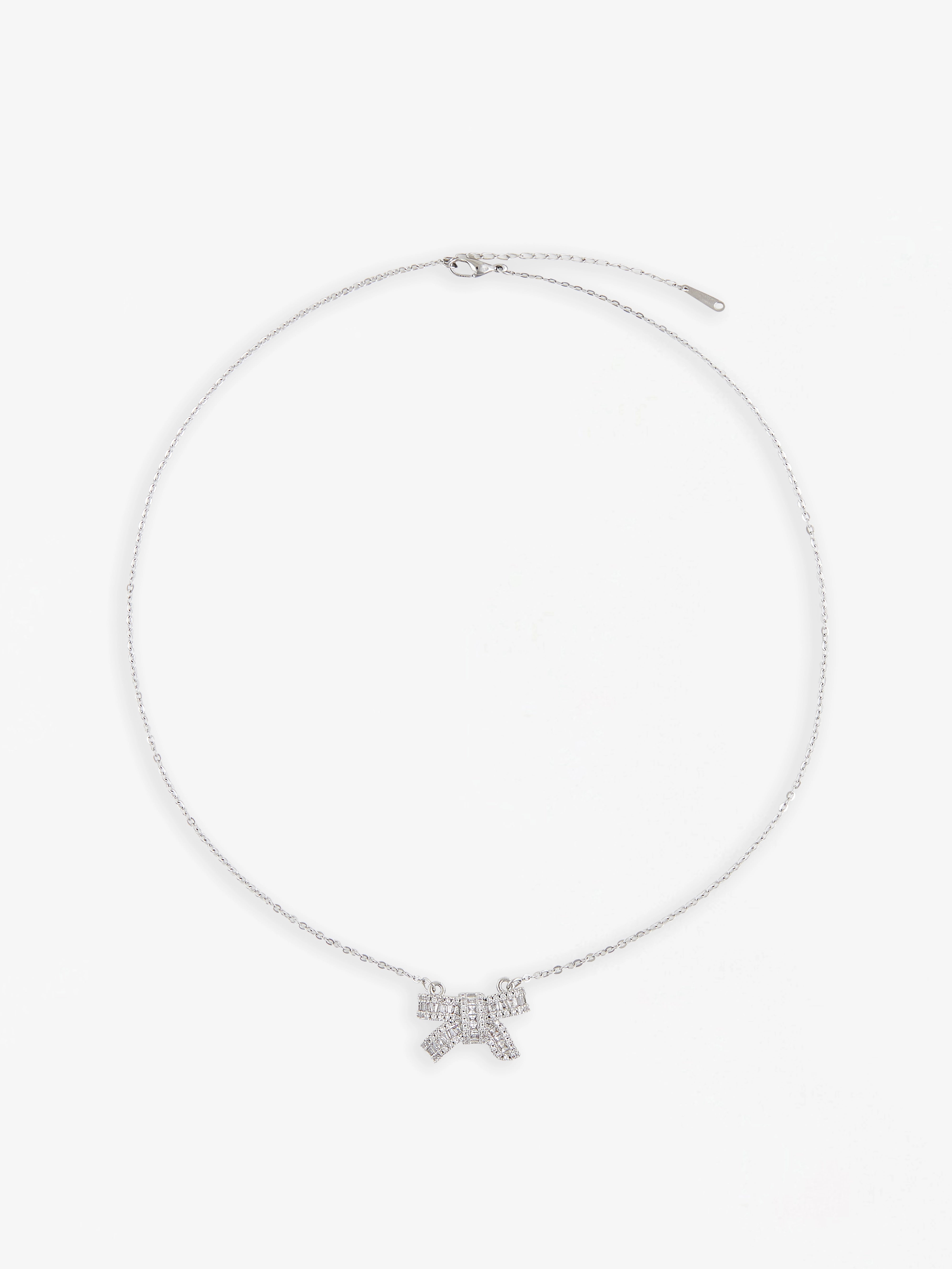 Bow Shape Silver Necklace