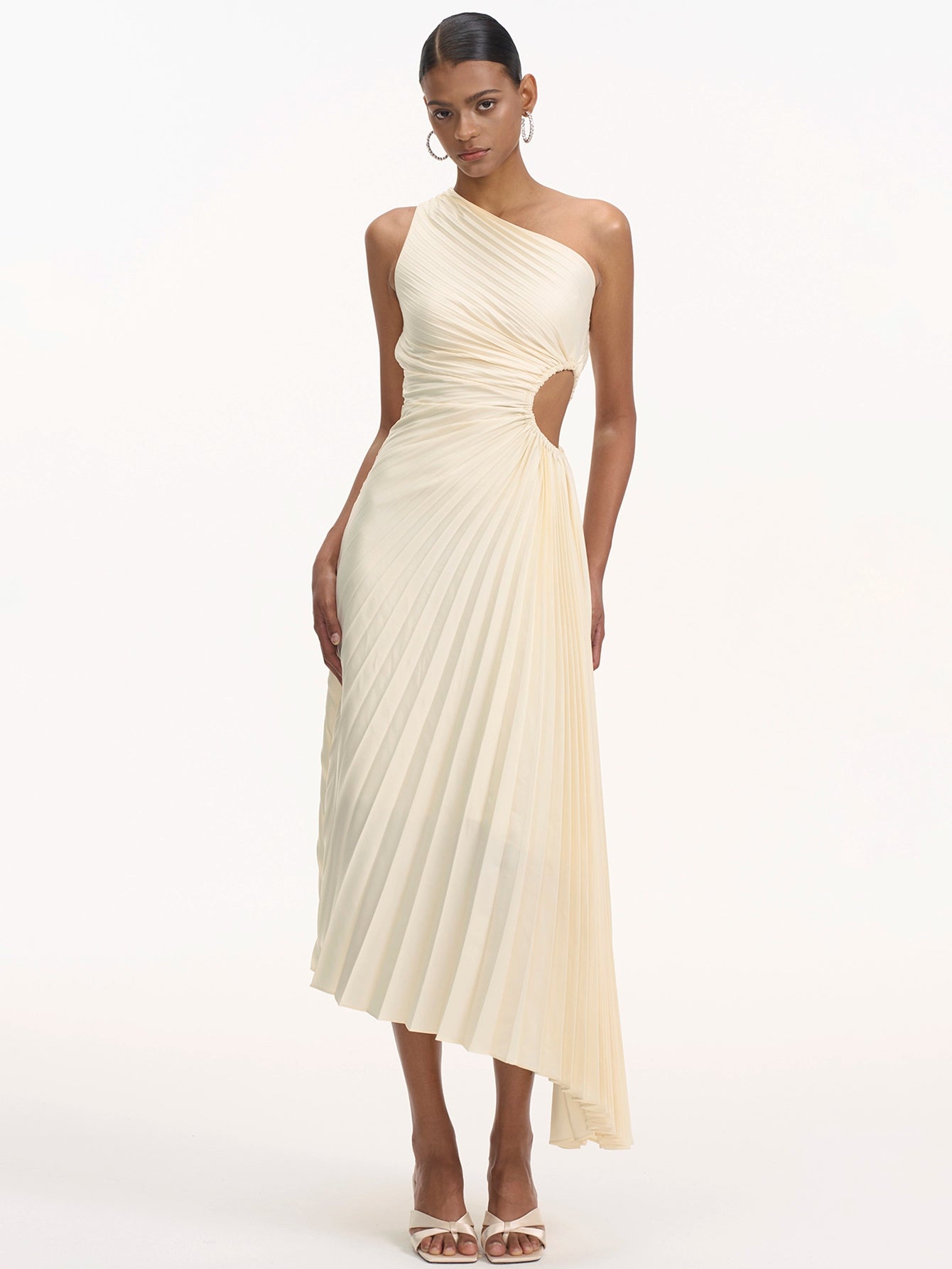 Elegant One Shoulder Pleated Gown