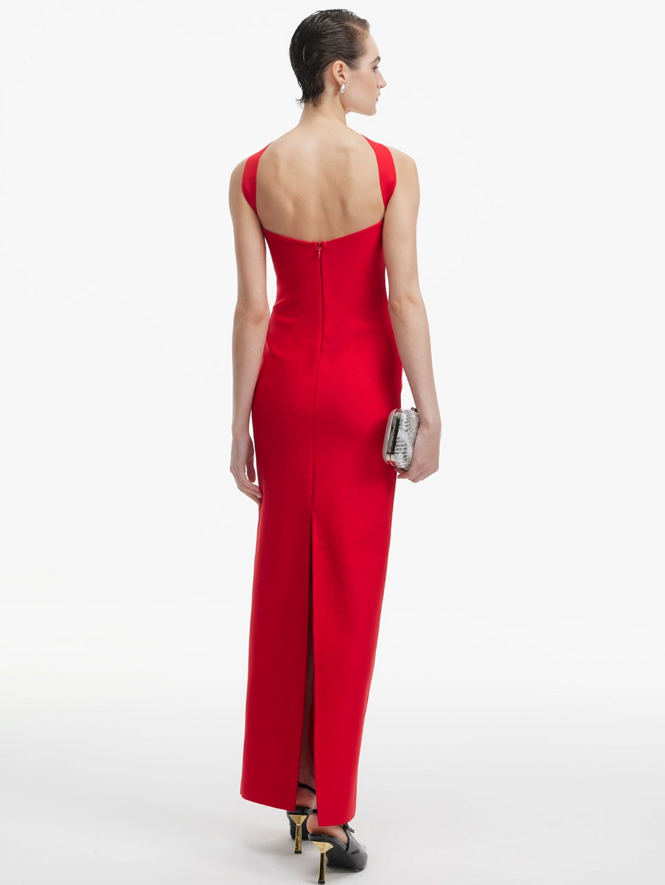 Strapless Side Split Evening Gown