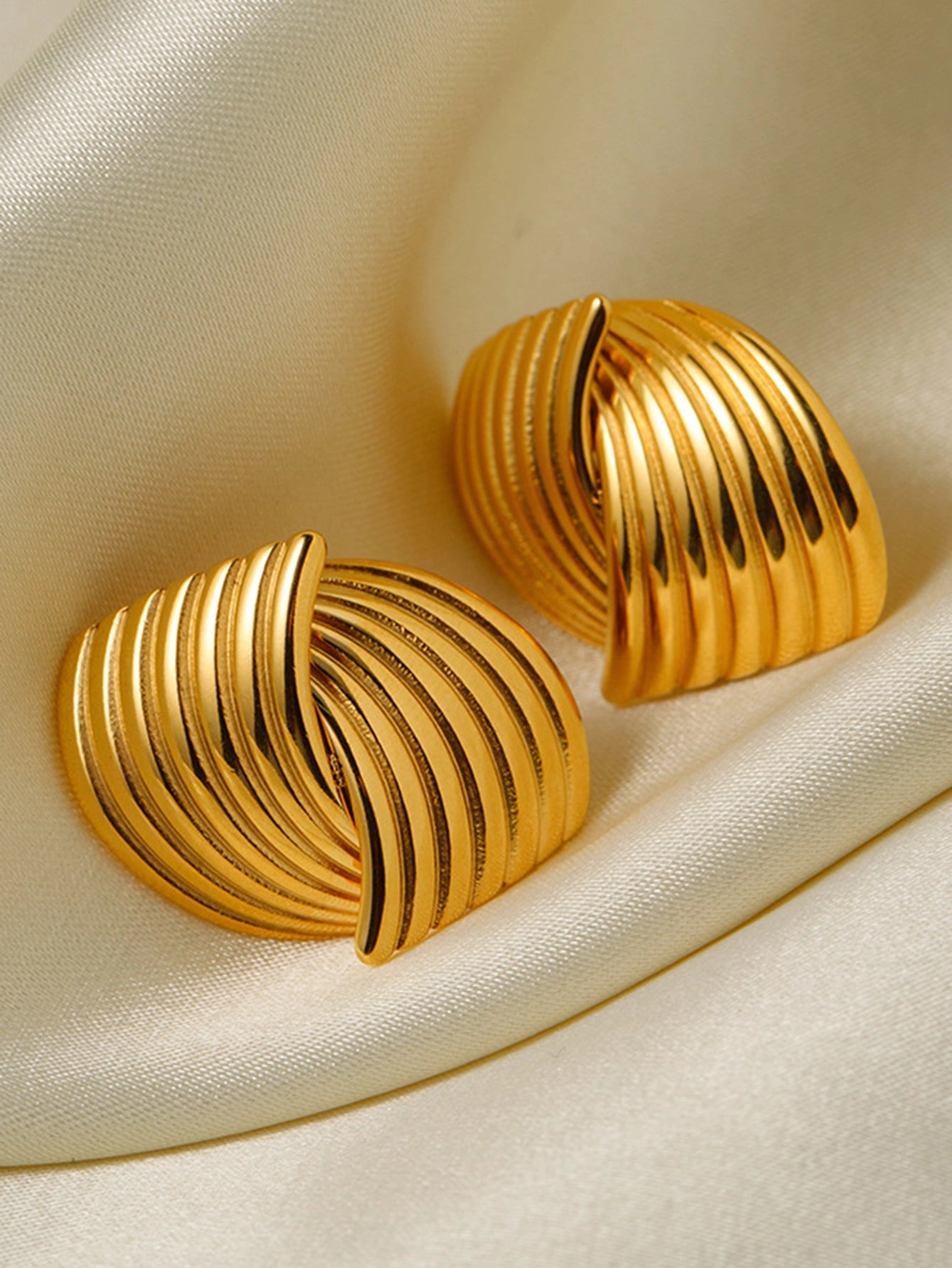 Striped Textured Stud Earrings