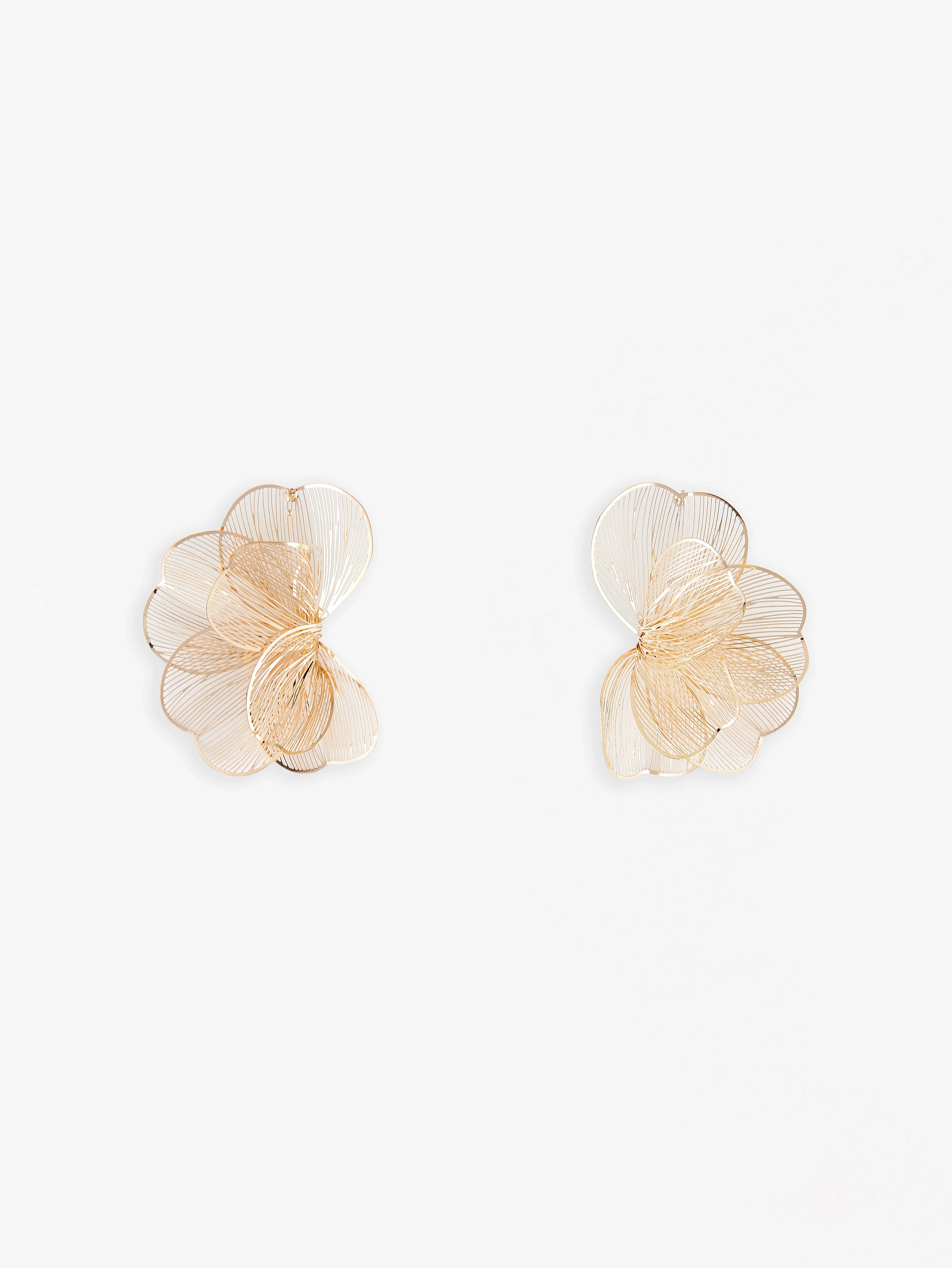 Delicate Gold Tone Floral Earrings